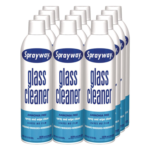 Sprayway Inc. Glass Cleaner, 19 oz Aerosol Spray, 12/Carton (CGCSW050) Case of 12