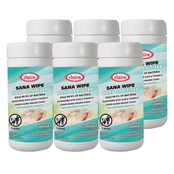 Sana Wipe, 8 x 6, Fresh Wintergreen Scent, White, 6/Carton (CGC973) Case of 6