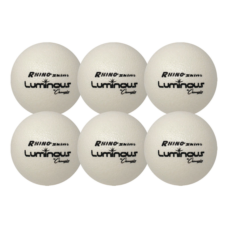 Champion Sports Rhino Skin Luminous Dodgeball Set, 6.3" Diameter, 6/Set (CSIRXLUMSET) Each