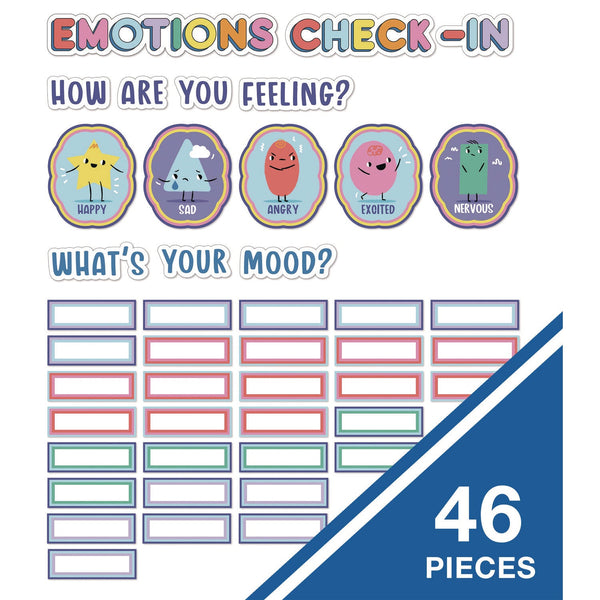 Carson-Dellosa Education Curriculum Bulletin Board Sets, 46-Piece Set , We Stick Together: Emotions Check-In, 7.9" x 15", Multicolor (CDP110532) Each