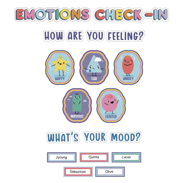 Carson-Dellosa Education Curriculum Bulletin Board Sets, 46-Piece Set , We Stick Together: Emotions Check-In, 7.9" x 15", Multicolor (CDP110532) Each
