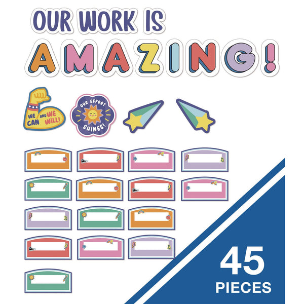 Carson-Dellosa Education Work Display Bulletin Board Sets, 45-Piece Set, We Stick Together: Our Work Is Amazing, 7.9" x 15", Multicolor (CDP110558) Each