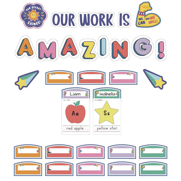 Carson-Dellosa Education Work Display Bulletin Board Sets, 45-Piece Set, We Stick Together: Our Work Is Amazing, 7.9" x 15", Multicolor (CDP110558) Each
