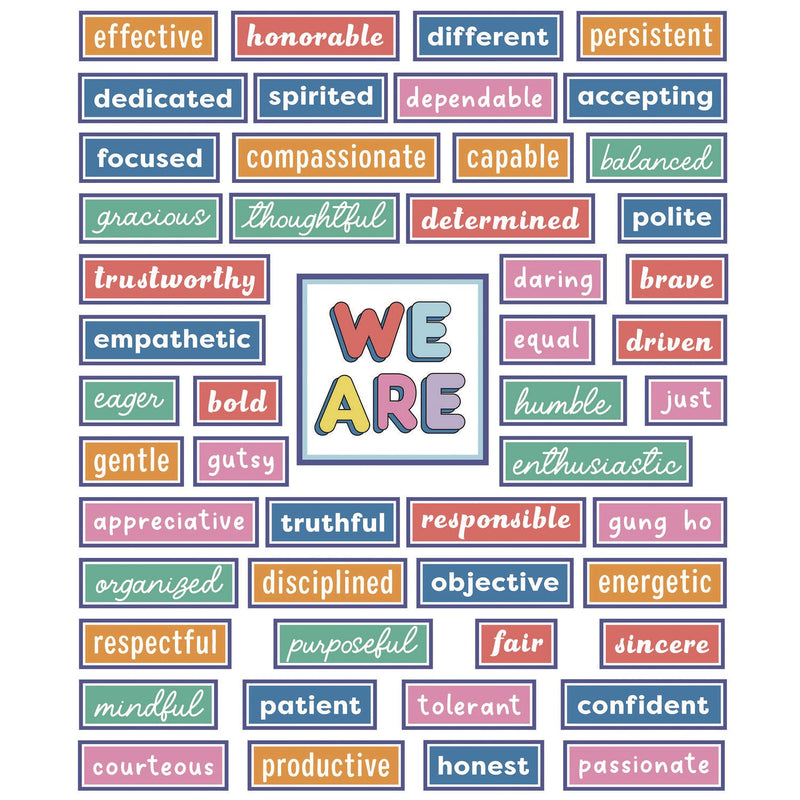 Carson-Dellosa Education Motivational Bulletin Board Sets, 52-Piece Set, We Stick Together: Motivational, 7.9" x 15", Multicolor (CDP110590) Each