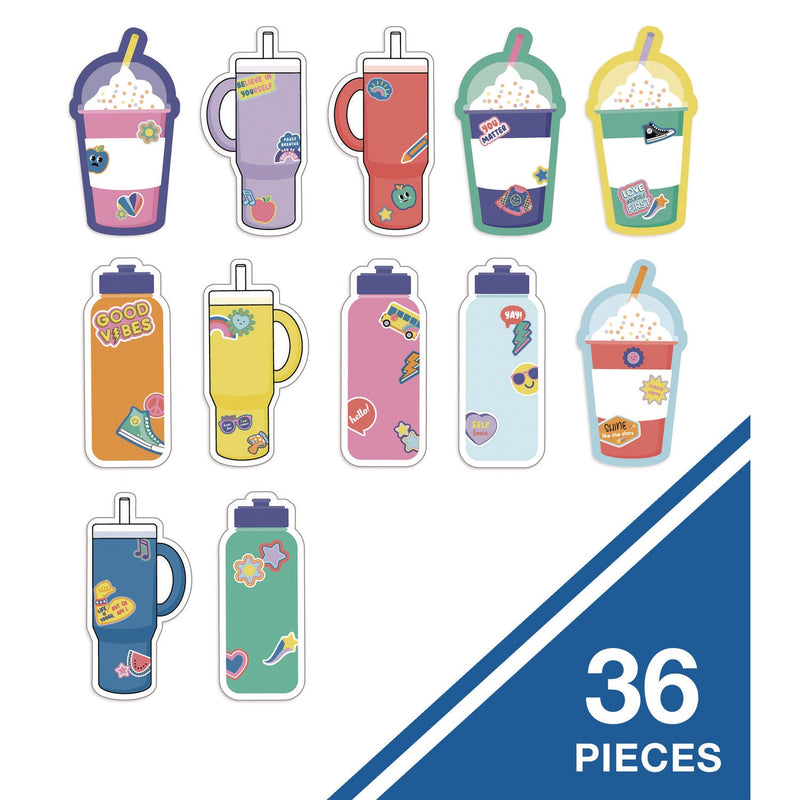 Carson-Dellosa Education Assorted Colorful Cut-Outs, 36-Piece Set, We Stick Together: Cups + Water Bottles, 5.8" x 8", Multicolor (CDP120651) Each