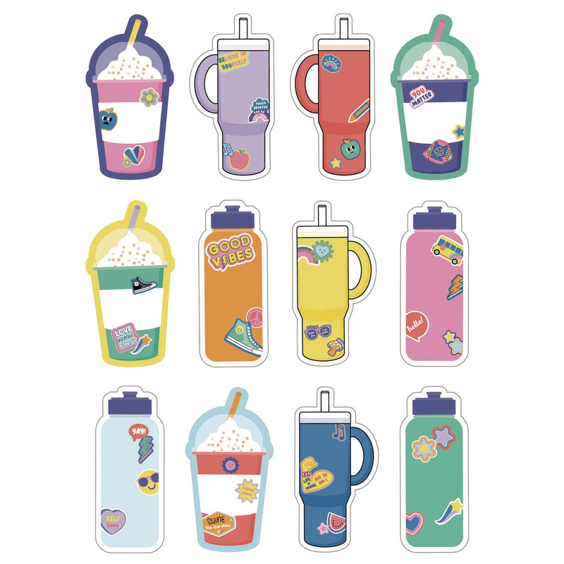 Carson-Dellosa Education Assorted Colorful Cut-Outs, 36-Piece Set, We Stick Together: Cups + Water Bottles, 5.8" x 8", Multicolor (CDP120651) Each