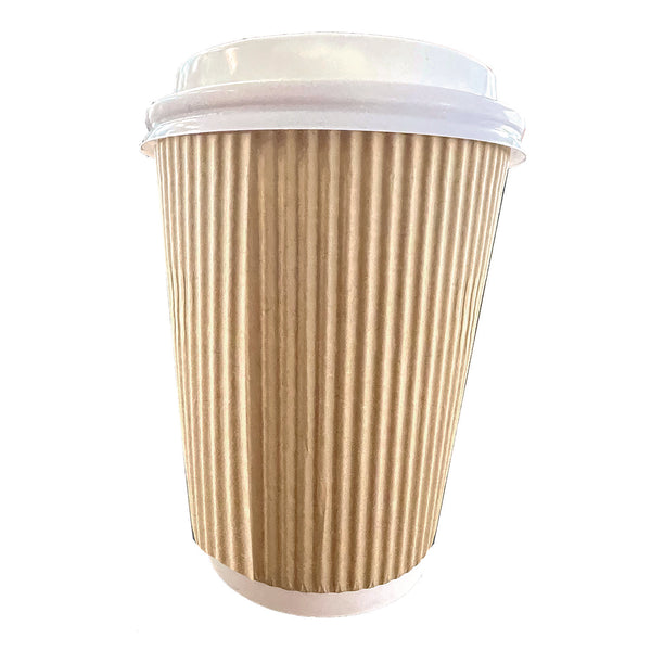 Karat Hot Cups, 8 oz, Kraft/White, 500/Carton (KRTCKRC508) Case of 500