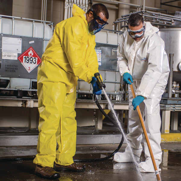 KleenGuard™ A70 Chemical Spray Protection Coveralls, Elastic Wrists, Ankles, Hood, 3X-Large, Yellow, 12/Carton (ANS09816) Case of 12