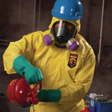 KleenGuard™ A70 Chemical Spray Protection Coveralls, Elastic Wrists, Ankles, Hood, 3X-Large, Yellow, 12/Carton (ANS09816) Case of 12