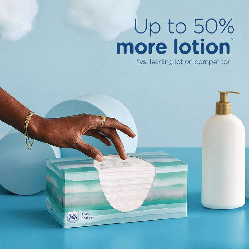 Puffs® Plus Lotion Facial Tissue, 2-Ply, White, 124 Sheets/Box, 24 Boxes/Carton (PGC39346) Case of 24