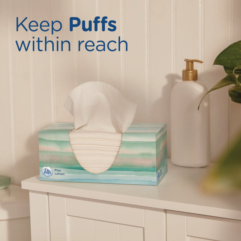 Puffs® Plus Lotion Facial Tissue, 2-Ply, White, 124 Sheets/Box, 24 Boxes/Carton (PGC39346) Case of 24