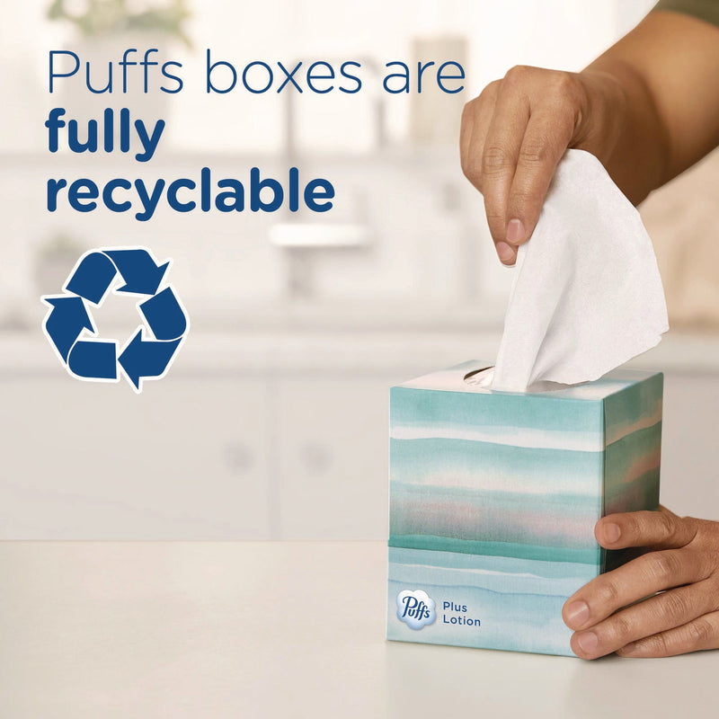 Puffs® Plus Lotion Facial Tissue, 2-Ply, White, 124 Sheets/Box, 24 Boxes/Carton (PGC39346) Case of 24