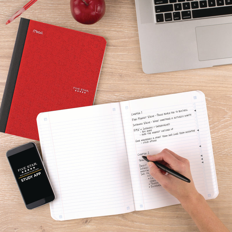 Five Star® Composition Book, Medium/College Rule, Randomly Assorted Cover Color, (80) 9.75 x 7.5 Sheets (MEA850065) Each