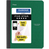 Five Star® Composition Book, Medium/College Rule, Randomly Assorted Cover Color, (80) 9.75 x 7.5 Sheets (MEA850065) Each