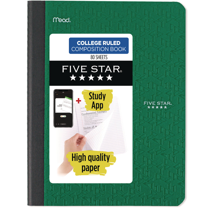 Five Star® Composition Book, Medium/College Rule, Randomly Assorted Cover Color, (80) 9.75 x 7.5 Sheets (MEA850065) Each