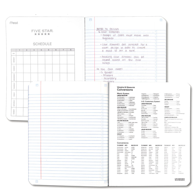 Five Star® Composition Book, Medium/College Rule, Randomly Assorted Cover Color, (80) 9.75 x 7.5 Sheets (MEA850065) Each