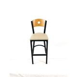 Circle Series Barstool, Supports Up to 300 lb, 28.5" Seat Height, Taupe Seat, Natural Back, Black Base (JMCCRBBVTAUD) Each