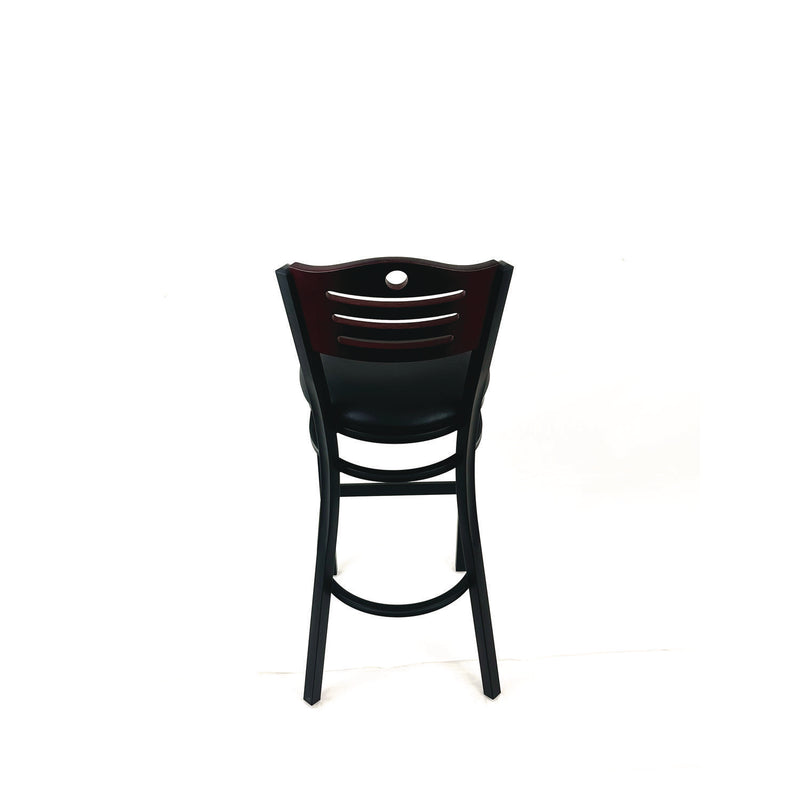 JMC Furniture Eagle Series Barstool, Supports Up to 300 lb, 28.5" Seat Height, Black Seat, Dark Mahogany Back, Black Base (JMCEBBVBLKB) Each
