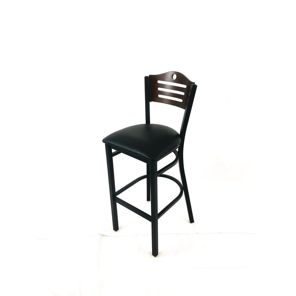 JMC Furniture Eagle Series Barstool, Supports Up to 300 lb, 28.5" Seat Height, Black Seat, Dark Walnut Back, Black Base (JMCEBBVBLKC) Each