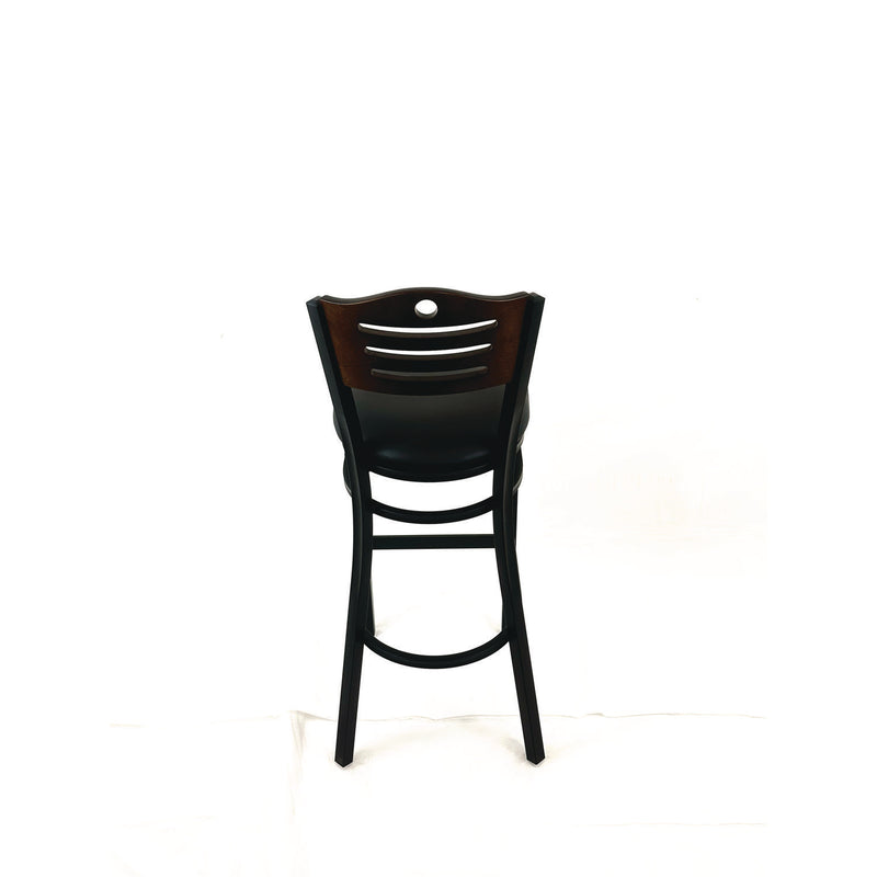 JMC Furniture Eagle Series Barstool, Supports Up to 300 lb, 28.5" Seat Height, Black Seat, Dark Walnut Back, Black Base (JMCEBBVBLKC) Each