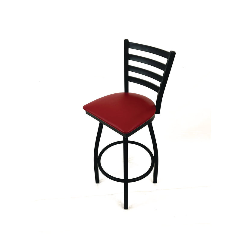 JMC Furniture Boggs Series Barstool, Supports Up to 300 lb, 30.5" Seat Height, Burgundy Seat, Black Back, Black Base (JMCBBBVSBUR) Each