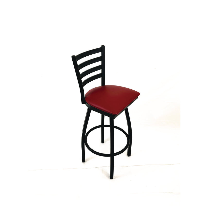 JMC Furniture Boggs Series Barstool, Supports Up to 300 lb, 30.5" Seat Height, Burgundy Seat, Black Back, Black Base (JMCBBBVSBUR) Each