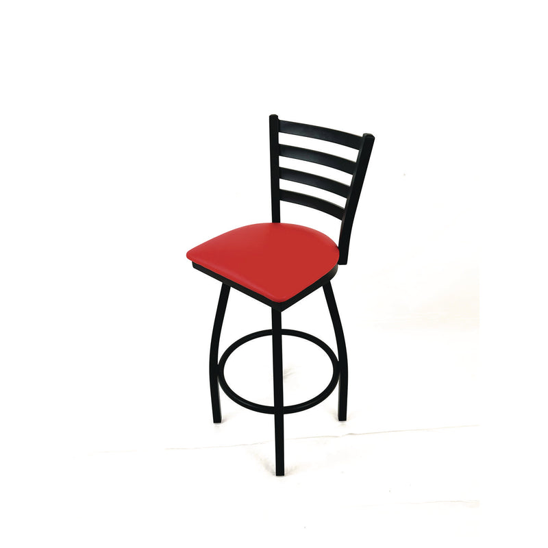 JMC Furniture Boggs Series Barstool, Supports Up to 300 lb, 30.5" Seat Height, Red Seat, Black Back, Black Base (JMCBBBVSRED) Each
