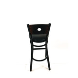 JMC Furniture Circle Series Barstool, Supports Up to 300 lb, 28.5" Seat Height, Black Seat, Dark Walnut Back, Black Base (JMCCRBBVBLKC) Each