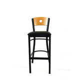 JMC Furniture Circle Series Barstool, Supports Up to 300 lb, 28.5" Seat Height, Black Seat, Natural Back, Black Base (JMCCRBBVBLKD) Each