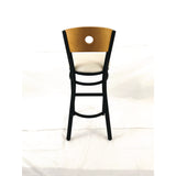 JMC Furniture Circle Series Barstool, Supports Up to 300 lb, 28.5" Seat Height, Cream Seat, Natural Back, Black Base (JMCCRBBVCRMD) Each
