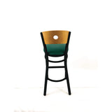 JMC Furniture Circle Series Barstool, Supports Up to 300 lb, 28.5" Seat Height, Green Seat, Natural Back, Black Base (JMCCRBBVGRND) Each