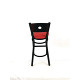 JMC Furniture Circle Series Barstool, Supports Up to 300 lb, 28.5" Seat Height, Red Seat, Dark Walnut Back, Black Base (JMCCRBBVREDC) Each