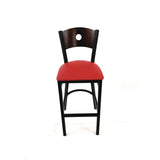 JMC Furniture Circle Series Barstool, Supports Up to 300 lb, 28.5" Seat Height, Red Seat, Dark Walnut Back, Black Base (JMCCRBBVREDC) Each