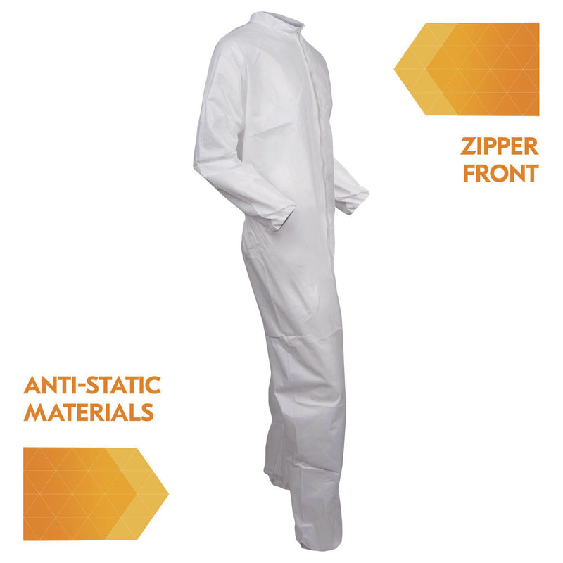 KleenGuard™ A40 Zipper Front Liquid and Particle Protection Coveralls, 3X-Large, White, 25/Carton (ANS44306) Case of 25
