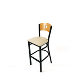 Circle Series Barstool, Supports Up to 300 lb, 28.5" Seat Height, Taupe Seat, Natural Back, Black Base (JMCCRBBVTAUD) Each