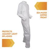 KleenGuard™ A30 Breathable Splash and Particle Protection Coveralls, 3X-Large, White, 21/Carton (ANS46006) Case of 21
