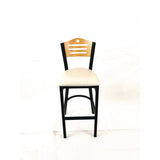 JMC Furniture Eagle Series Barstool, Supports Up to 300 lb, 28.5" Seat Height, Cream Seat, Natural Back, Black Base (JMCEBBVCRMD) Each
