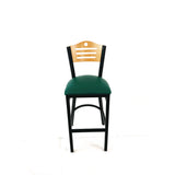 JMC Furniture Eagle Series Barstool, Supports Up to 300 lb, 28.5" Seat Height, Green Seat, Natural Back, Black Base (JMCEBBVGRND) Each