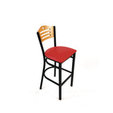 JMC Furniture Eagle Series Barstool, Supports Up to 300 lb, 28.5" Seat Height, Red Seat, Natural Back, Black Base (JMCEBBVREDD) Each