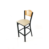 JMC Furniture Eagle Series Barstool, Supports Up to 300 lb, 28.5" Seat Height, Taupe Seat, Natural Back, Black Base (JMCEBBVTAUD) Each