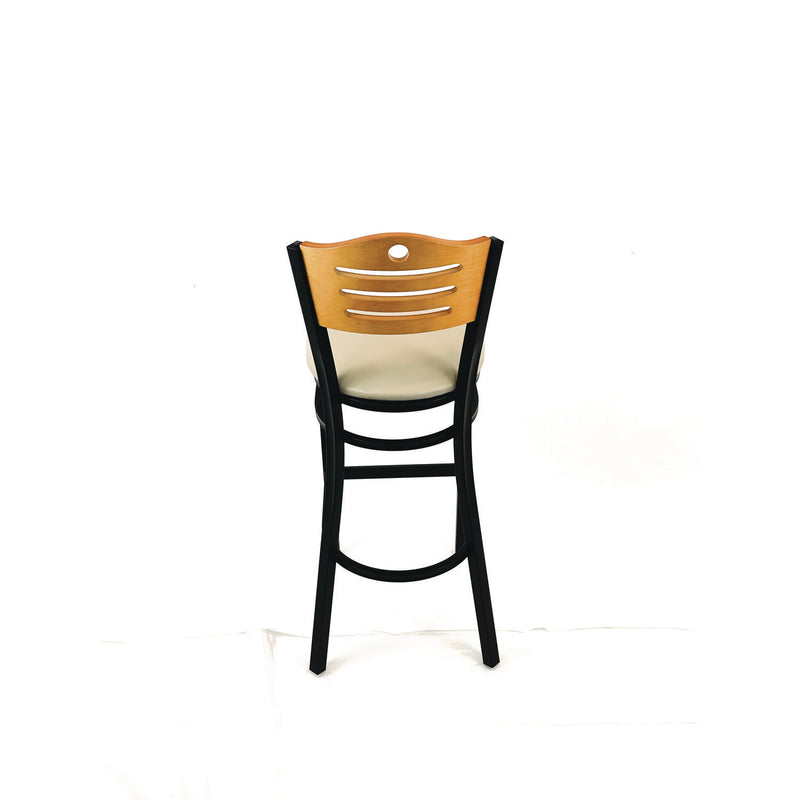 JMC Furniture Eagle Series Barstool, Supports Up to 300 lb, 28.5" Seat Height, Taupe Seat, Natural Back, Black Base (JMCEBBVTAUD) Each