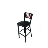 JMC Furniture Jones River Series Barstool, Supports Up to 300 lb, 28.5" Seat Height, Black Seat, Dark Mahogany Back, Black Base (JMCJRBBVBLKB) Each