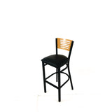 JMC Furniture Jones River Series Barstool, Supports Up to 300 lb, 28.5" Seat Height, Black Seat, Natural Back, Black Base (JMCJRBBVBLKD) Each