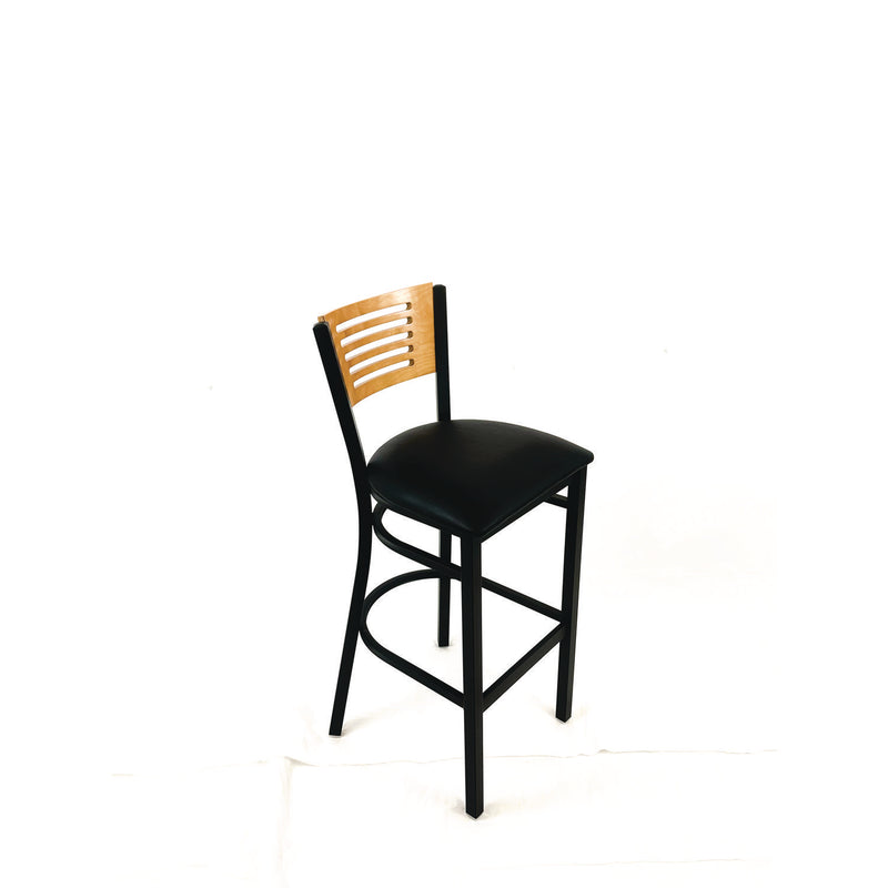 JMC Furniture Jones River Series Barstool, Supports Up to 300 lb, 28.5" Seat Height, Black Seat, Natural Back, Black Base (JMCJRBBVBLKD) Each