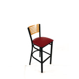 JMC Furniture Jones River Series Barstool, Supports Up to 300 lb, 28.5" Seat Height, Burgundy Seat, Natural Back, Black Base (JMCJRBBVBURD) Each