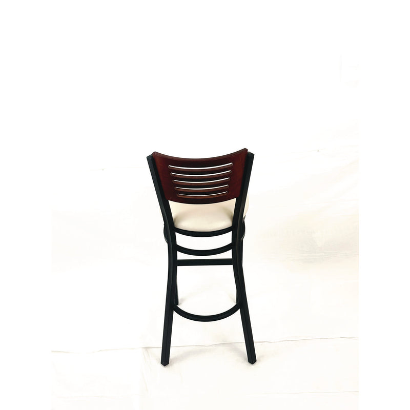 JMC Furniture Jones River Series Barstool, Supports Up to 300 lb, 28.5" Seat Height, Cream Seat, Dark Mahogany Back, Black Base (JMCJRBBVCRMB) Each