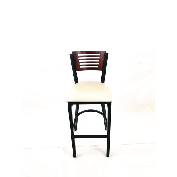 JMC Furniture Jones River Series Barstool, Supports Up to 300 lb, 28.5" Seat Height, Cream Seat, Dark Mahogany Back, Black Base (JMCJRBBVCRMB) Each