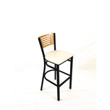 JMC Furniture Jones River Series Barstool, Supports Up to 300 lb, 28.5" Seat Height, Cream Seat, Natural Back, Black Base (JMCJRBBVCRMD) Each