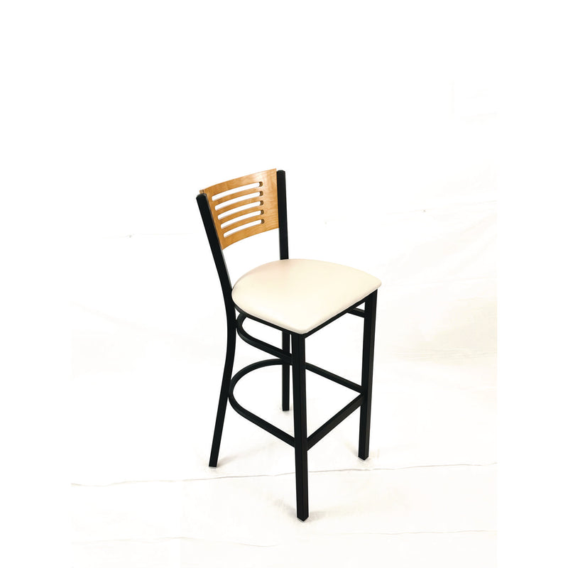 JMC Furniture Jones River Series Barstool, Supports Up to 300 lb, 28.5" Seat Height, Cream Seat, Natural Back, Black Base (JMCJRBBVCRMD) Each