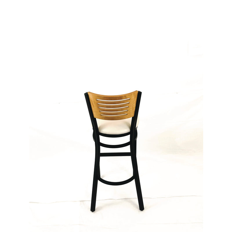 JMC Furniture Jones River Series Barstool, Supports Up to 300 lb, 28.5" Seat Height, Cream Seat, Natural Back, Black Base (JMCJRBBVCRMD) Each